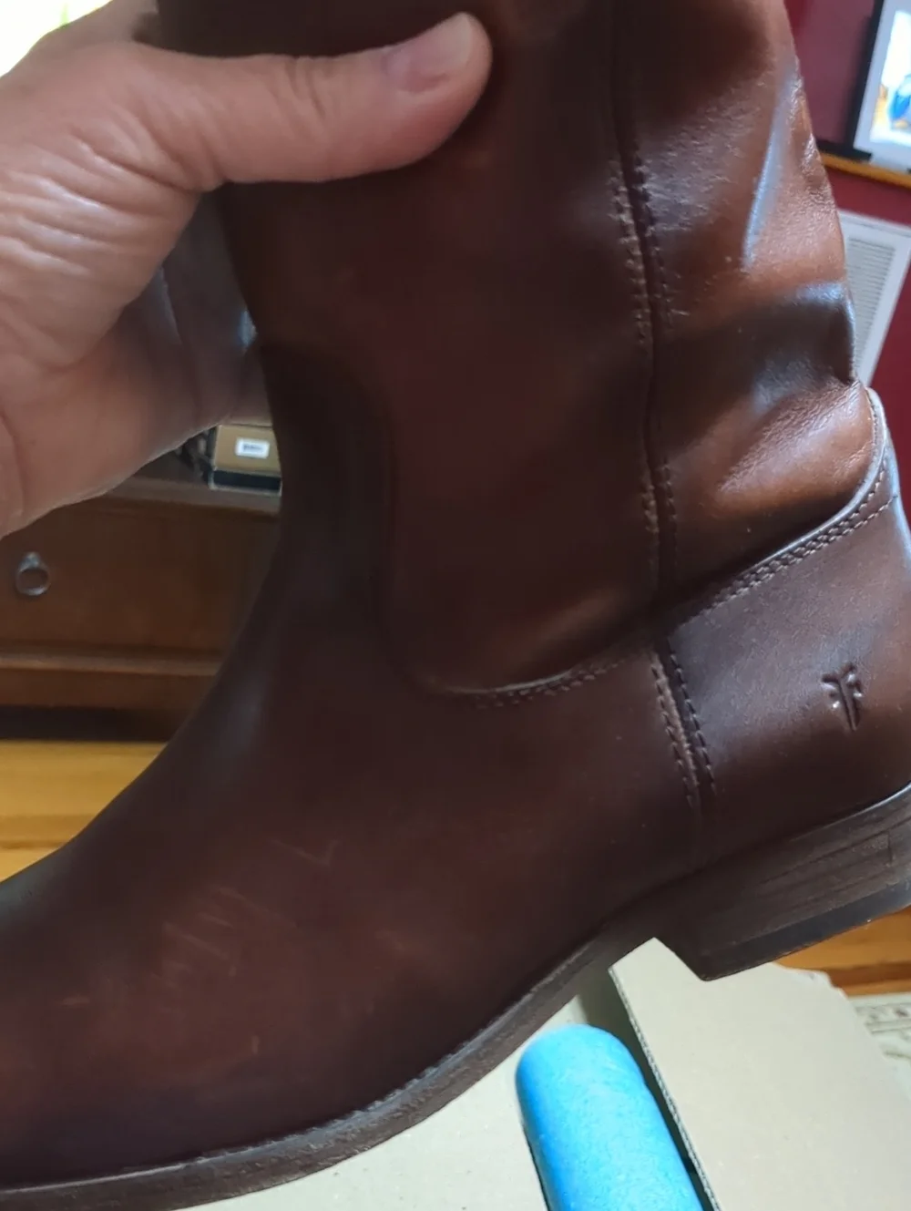 Frye Melissa Brown Leather Knee-High Riding Boots - Women